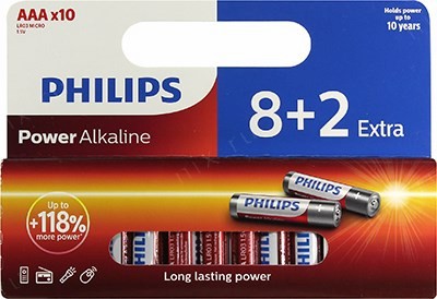 PHILIPS Power Alkaline LR03P10WP/10 Size
