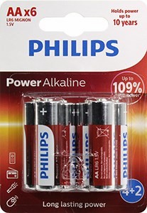 PHILIPS Power Alkaline LR6P6BP/10 Size