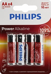PHILIPS Power Alkaline LR6P4B/51 Size