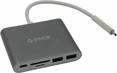 Orico RCC2A-SG Gray USB3.0 Hub 3 port + USB-C + microSD/SD Card Reader, . USB-C