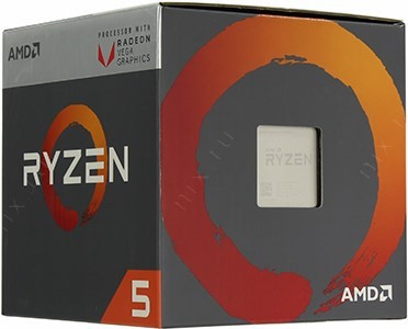 CPU AMD Ryzen 5 2400G BOX (YD2400C) 3.6 GHz/4core/SVGA RADEON RX Vega 11/2+4Mb/65W Socket AM4