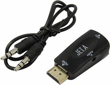 Jet.A JA-HV01 Black - HDMI - VGA(15F)+
