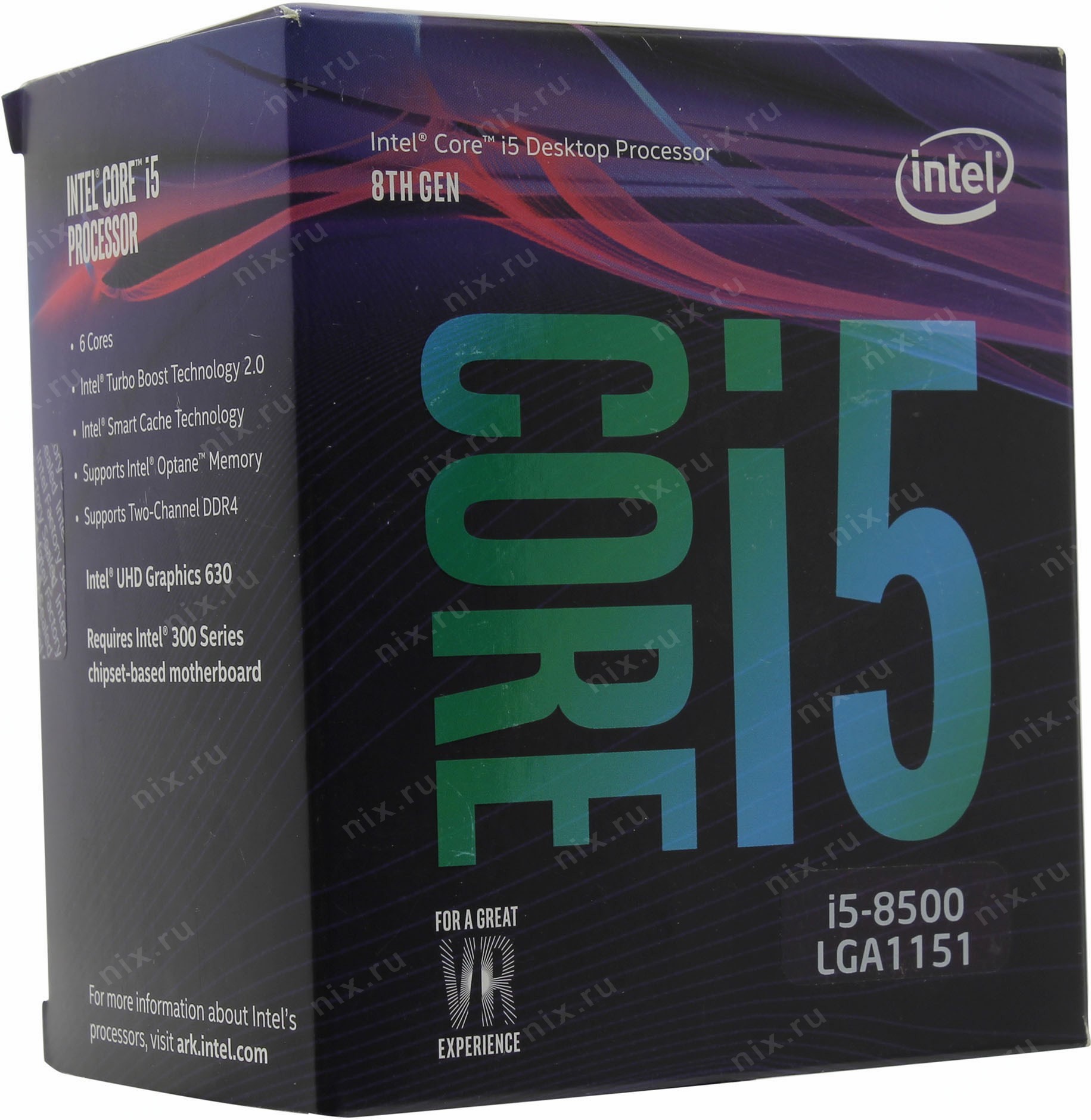 CPU Intel Core i5-8500 BOX 3.0 GHz/6core/SVGA UHD Graphics 630/1.5+9Mb/65W/8 GT/s LGA1151