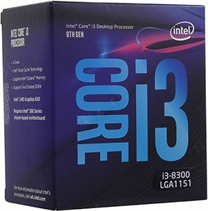 CPU Intel Core i3-8300 BOX 3.7 GHz/4core/SVGA UHD Graphics 630/ 8Mb/62W/8 GT/s LGA1151