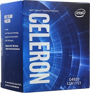 CPU Intel Celeron G4920 BOX 3.2 GHz/2core/SVGA UHD Graphics 610/ 2Mb/54W/8 GT/s LGA1151