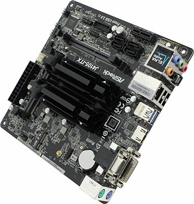 ASRock J4105-ITX (Celeron J4105 onboard) (RTL) Dsub+DVI+HDMI GbLAN SATA Mini-ITX 2*DDR4 SODIMM