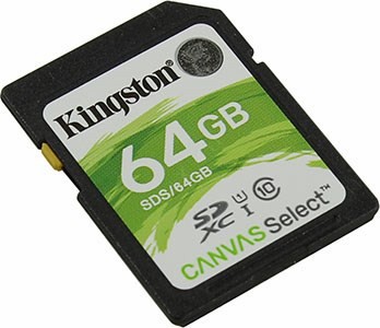 Kingston SDS/64GB SDXC Memory Card 64Gb A1 V30 UHS-I U1