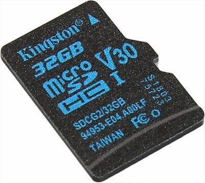 Kingston SDCG2/32GBSP microSDHC Memory Card 32Gb V30 UHS-I U3