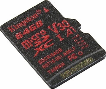 Kingston SDCR/64GBSP microSDXC Memory Card 64Gb A1 V30 UHS-I U3