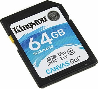 Kingston SDG/64GB SDXC Memory Card 64Gb V30 UHS-I U3