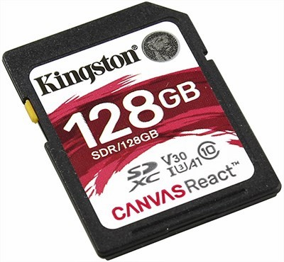 Kingston SDR/128GB SDXC Memory Card 128Gb A1 V30 UHS-I U3