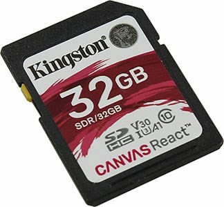 Kingston SDR/32GB SDHC Memory Card 32Gb A1 V30 UHS-I U3