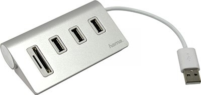 Hama 54142 3-port USB2.0 Hub + SD/microSD Card Reader