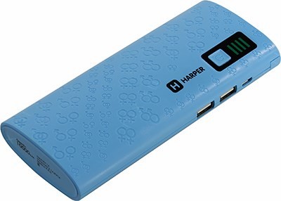   HARPER PB-10007 Blue (2*USB 2.1A, 10000mAh, , Li-Ion)