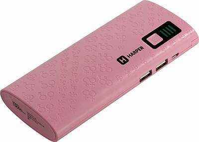   HARPER PB-10007 Pink (2*USB 2.1A, 10000mAh, , Li-Ion)