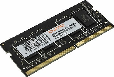 QUMO QUM4S-4G2400KK16 DDR4 SODIMM 4Gb PC4-19200 CL16 (for NoteBook)