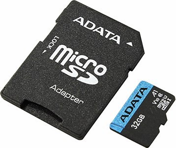 ADATA Premier AUSDH32GUICL10A1-RA1 microSDHC Memory Card 32Gb A1 V10 UHS-I U1 + microSD--SD Adapter