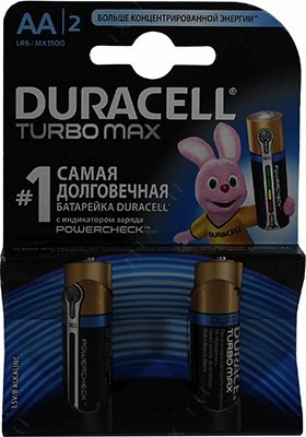 Duracell TURBO MAX MX1500-2 (LR6) Size AA, 1.5V,(alkaline) . 2 