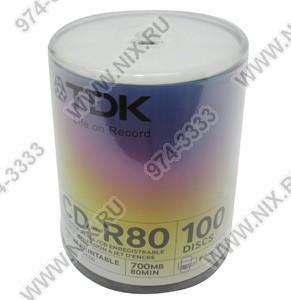 CD-R TDK 700Mb 52x sp. .100   , printable