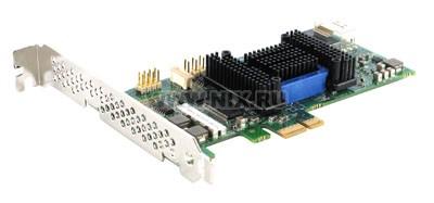 Microsemi/Adaptec RAID 6405E ASR-6405E Single PCI-E x1, 4-port SAS/SATA 6Gb/s RAID 0/1/1E/10, Cache 128Mb