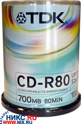 CD-R TDK 700Mb 52x sp. .100   