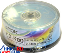 CD-R TDK 700Mb 52x sp. .25   