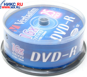 DVD-R Disc Verbatim 4.7Gb 16x . 25    43522