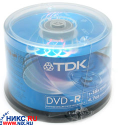DVD-R Disc TDK 4.7Gb 16x . 50   