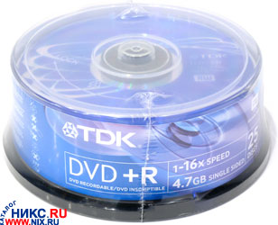 DVD+R Disc TDK 4.7Gb 16x . 25   