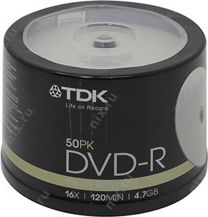 DVD-R Disc TDK 4.7Gb 16x . 50   , printable