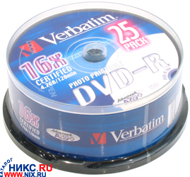 DVD-R Disc Verbatim 4.7Gb 16x . 25   , printable 43538