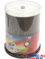 DVD+R Disc TDK 4.7Gb 16x . 100   , printable