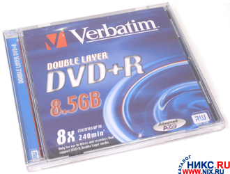 DVD+R Disc Verbatim 8.5Gb 8x Double Layer 43540/43541/43682