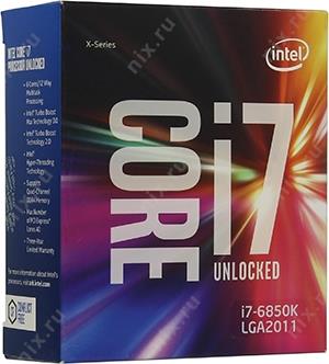 CPU Intel Core i7-6850K BOX ( ) 3.6 GHz/6core/1.5+15Mb/140W LGA2011-3