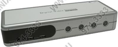 Multico EW-K2404DU 4-port DVI USB KVM Switch + 4-port USB2.0 Hub with Cable(.USB+USB+DVI-I+Audio)+..