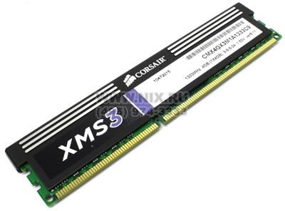 Corsair XMS3 CMX4GX3M1A1333C9 DDR3 DIMM 4Gb PC3-10600