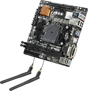 ASRock A88M-ITX/AC (RTL) SocketFM2+ AMD A88X 2*PCI-E Dsub+DVI+HDMI GbLAN+WiFi+BT SATA RAID Mini-ITX 2*DDR3