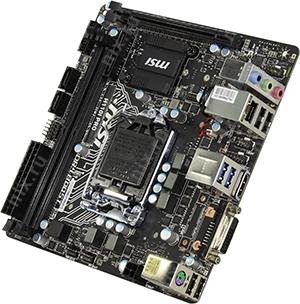 MSI H110I PRO (RTL) LGA1151 H110 PCI-E DVI+HDMI GbLAN SATA Mini-ITX 2*DDR4
