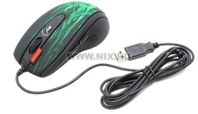 A4Tech Game Laser Mouse XL-750BK-Green Fire (3600dpi) (RTL) USB 7btn+Roll