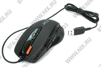 A4Tech Game Optical Mouse X-710BK-Black (RTL) USB 7btn+Roll