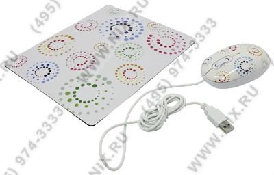 CBR Optical Mouse (SET 703) Rainbow (RTL) USB 3but+Roll+