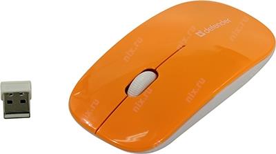 Defender Wireless Optical Mouse NetSprinter MM-545 Orange+White (RTL) USB 3btn+Roll 52546