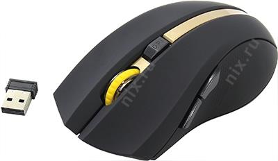 OKLICK Wireless Optical Mouse 495MW Black&Gold (RTL) USB 6btn+Roll 998168