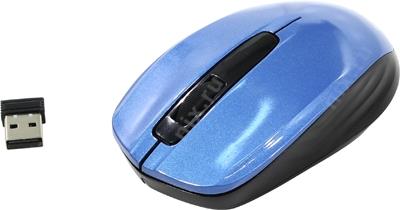 OKLICK Wireless Optical Mouse 475MW Black-Blue (RTL) USB 3btn+Roll 945833