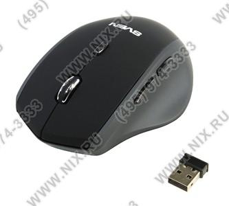 SVEN Wireless Optical Mouse RX-525 Silent Wireless Black/Silver (RTL) USB 6btn+Roll