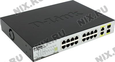 D-Link DES-1018P 18-port PoE Switch (8UTP 100Mbps PoE + 8UTP 100Mbps + 2Combo 1000BASE-T/SFP)