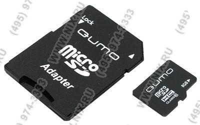 Qumo QM8GMICSDHC10 microSDHC 8Gb Class10 + microSD--SD Adapter