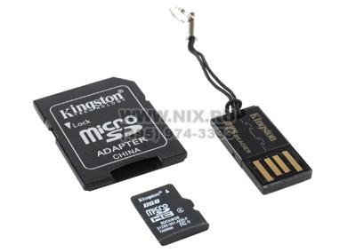 Kingston MBLY4G2/8GB microSDHC Memory Card 8Gb Class4+ microSD--SD+ USB-microSD