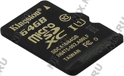 Kingston SDCA10/64GBSP microSDXC Memory Card 64Gb UHS-I U1