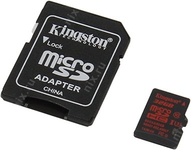 Kingston SDCA3/32GB microSDHC Memory Card 32Gb UHS-I U3 microSD--SD Adapter